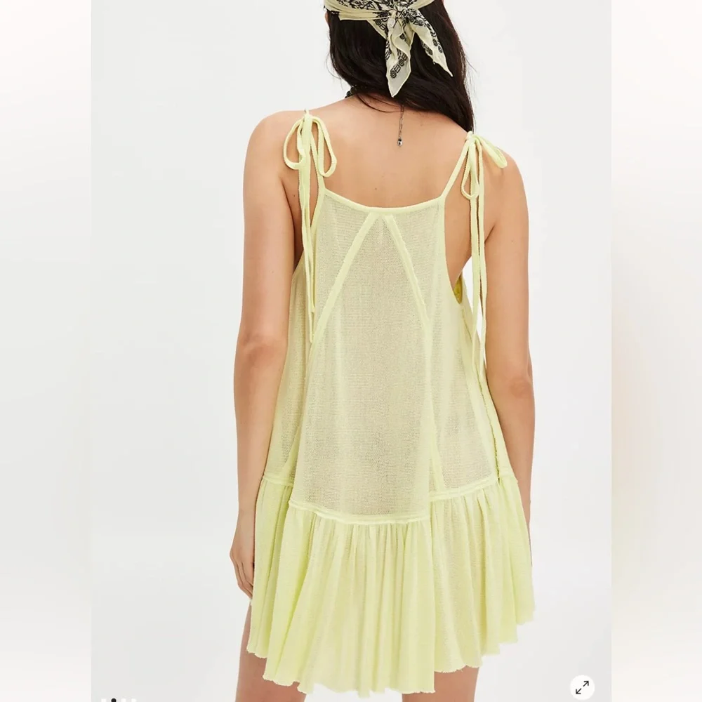 Free People Calipso Tank Longline Crochet Ruffles Tunic Coverup Dress L - Picture 2 of 8